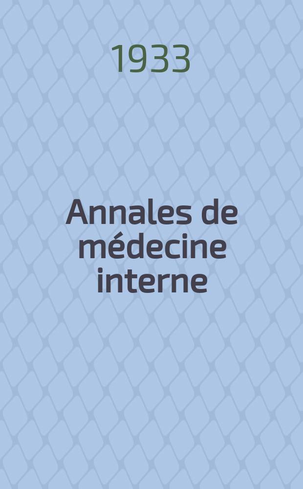 Annales de médecine interne : Bulletins et mémoires de la Soc. médicale des hôpitaux de Paris. 1933, №1