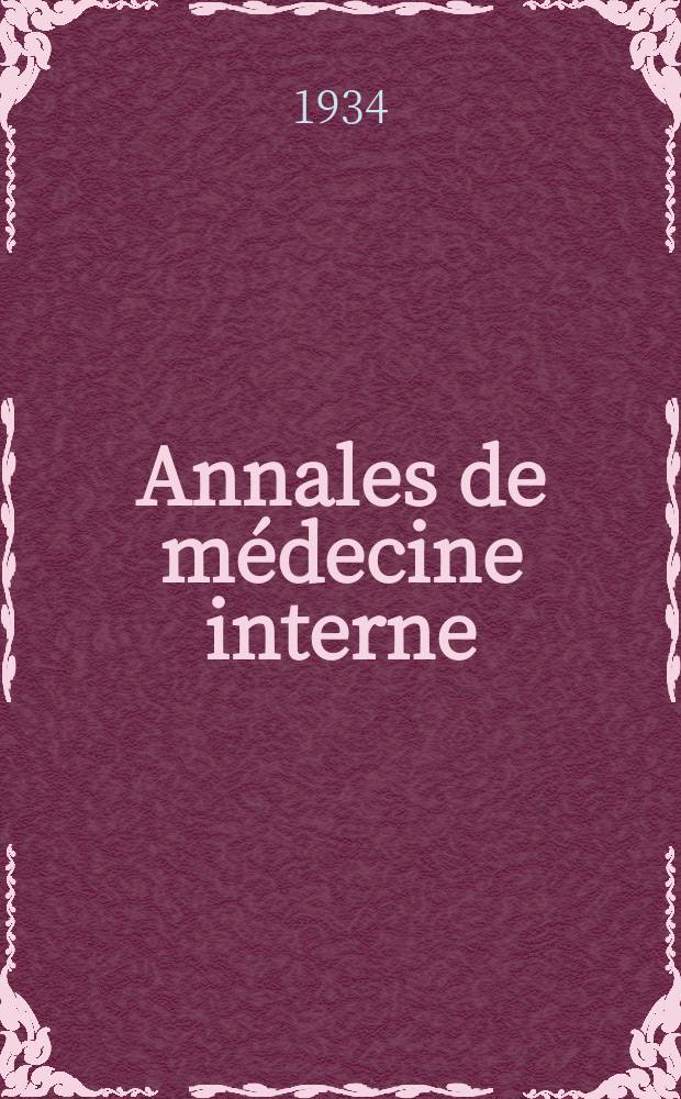 Annales de médecine interne : Bulletins et mémoires de la Soc. médicale des hôpitaux de Paris. 1934, №20