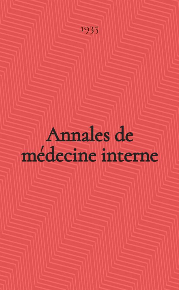 Annales de médecine interne : Bulletins et mémoires de la Soc. médicale des hôpitaux de Paris. 1935, №11