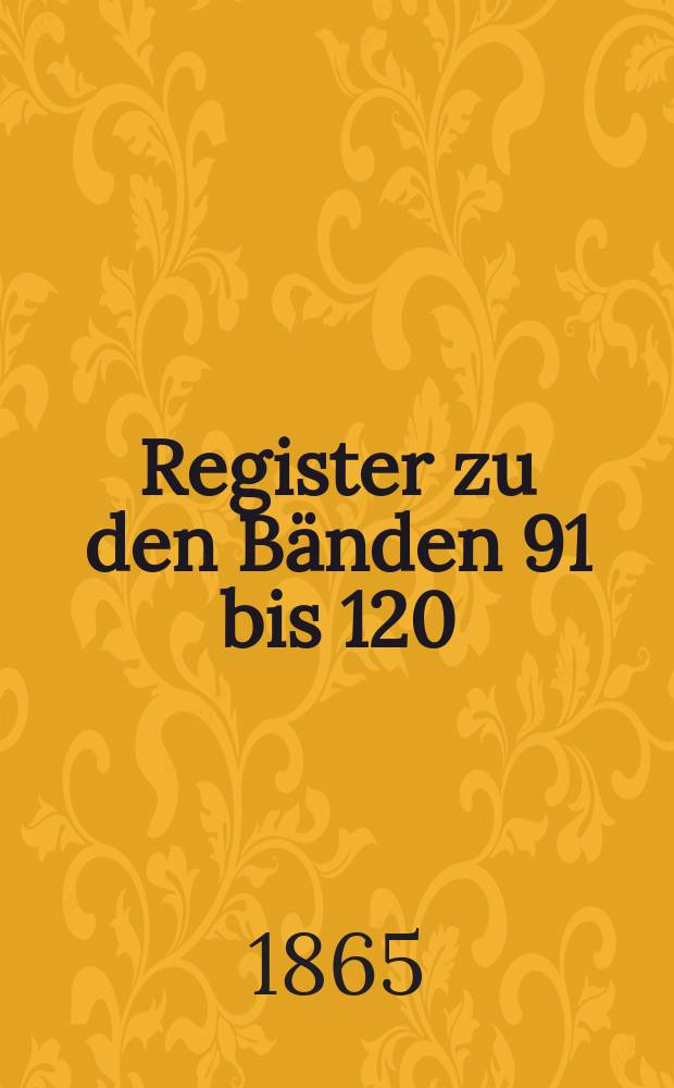 Register zu den Bänden 91 bis 120