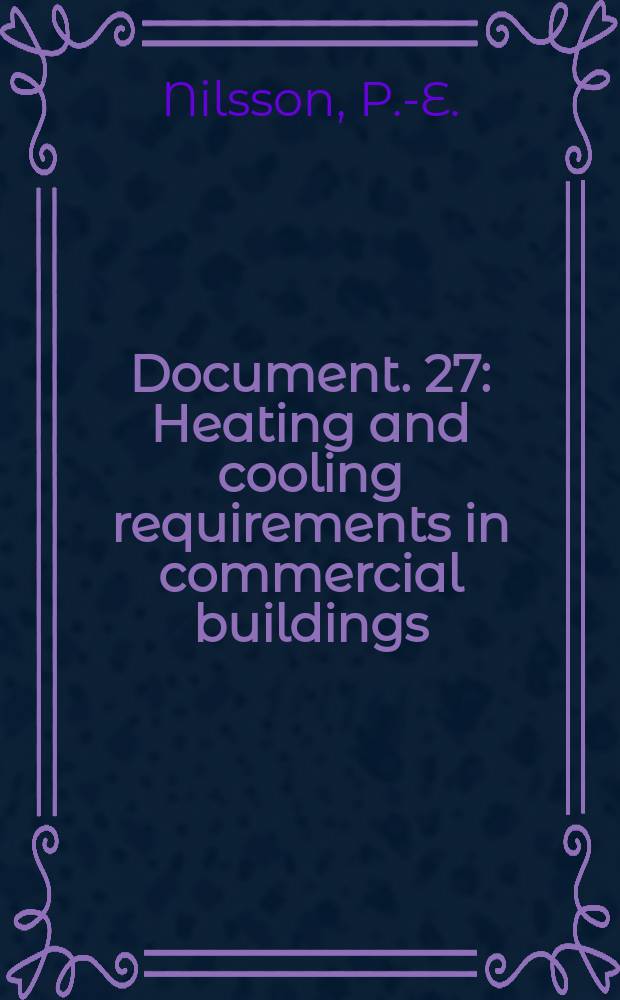 Document. 27 : Heating and cooling requirements in commercial buildings