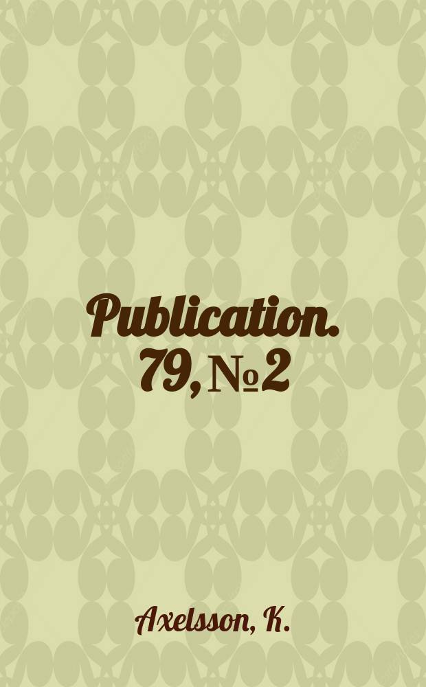 Publication. 79, №2 : On constitutive modelling...