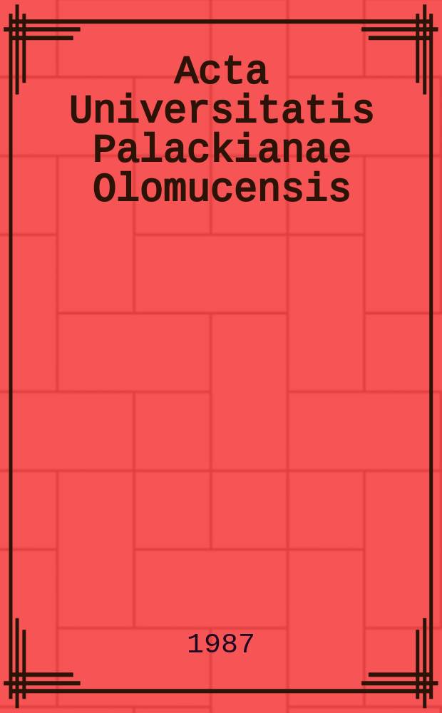 Acta Universitatis Palackianae Olomucensis : Facultas paedagogica. 4