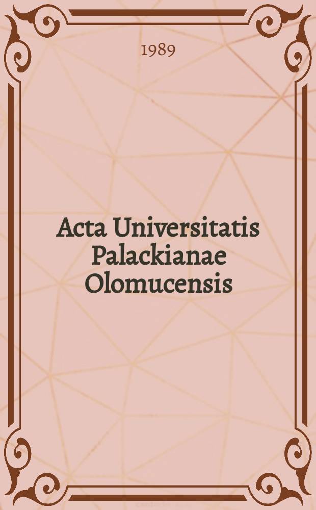 Acta Universitatis Palackianae Olomucensis : Facultas paedagogica. 6