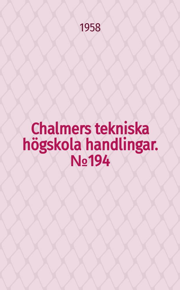 Chalmers tekniska högskola handlingar. № 194 : Sound insulation of single leaf walls