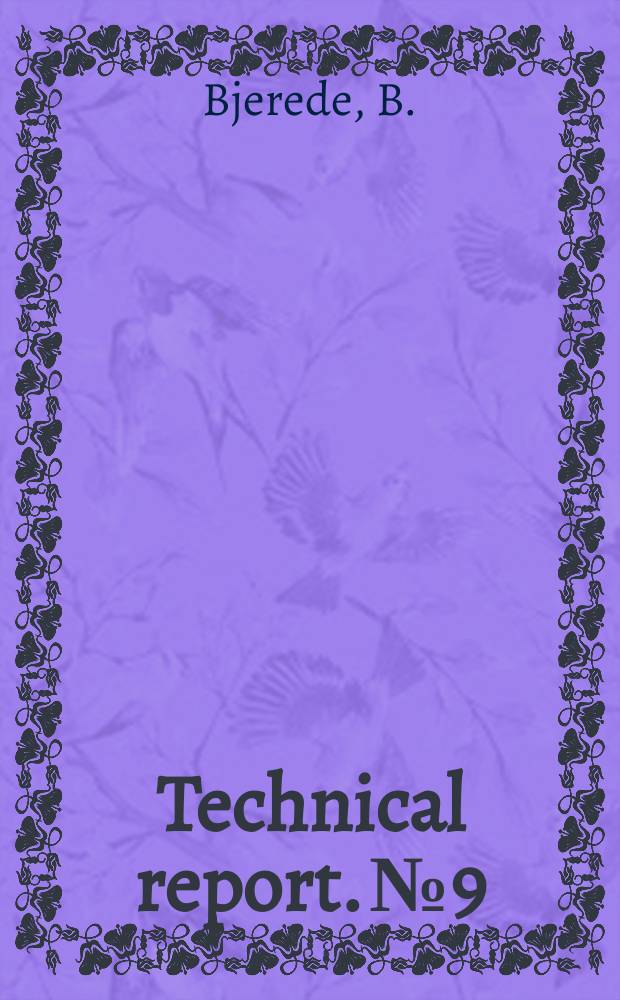 Technical report. №9 : Short - term stability...