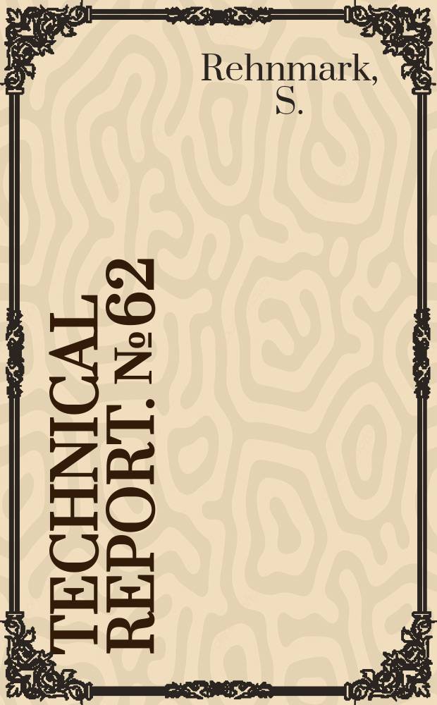 Technical report. №62 : Theory and application of microwave couplers..