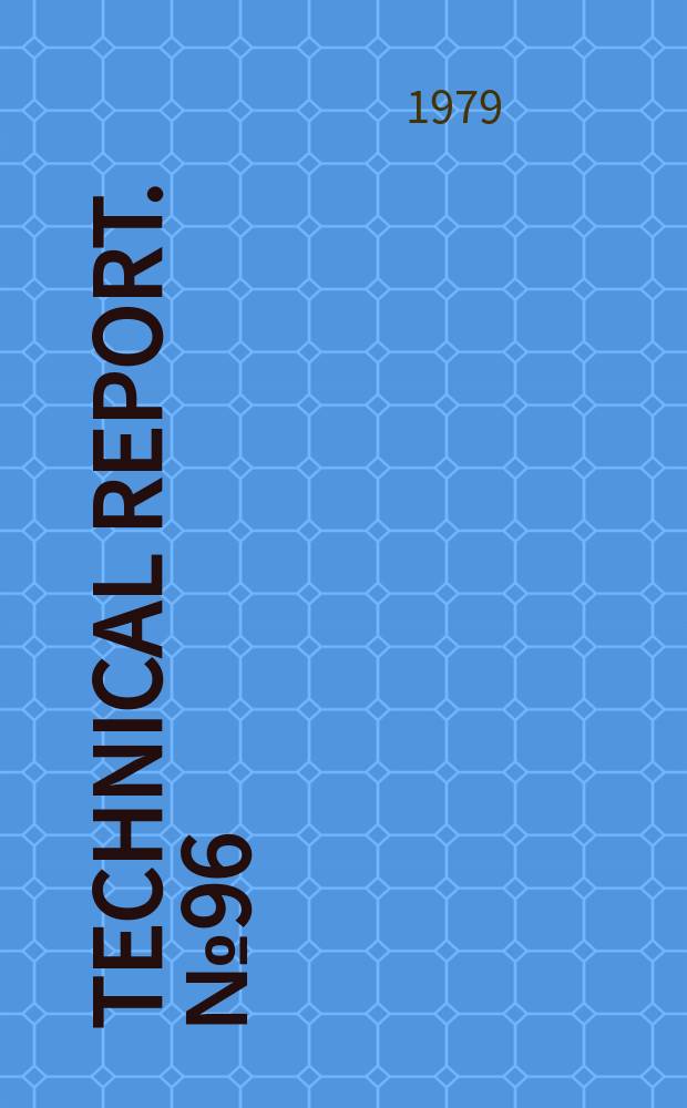 Technical report. №96 : An electric impedance method for measurement...