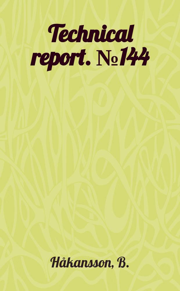 Technical report. №144 : The bone - anchored hearing aid