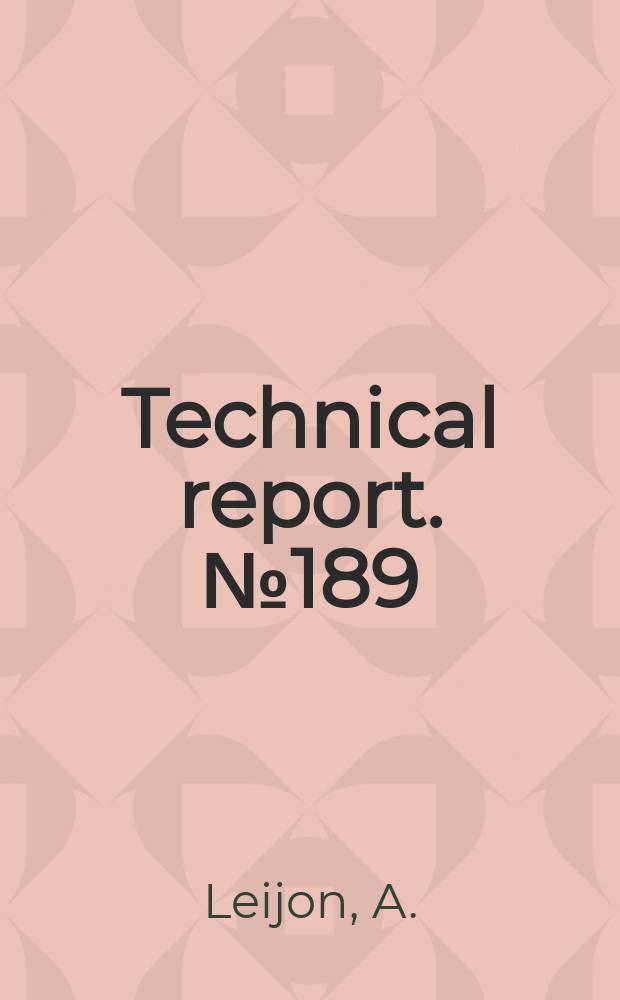 Technical report. №189 : Optimization of hearing - aid gain and frequency...