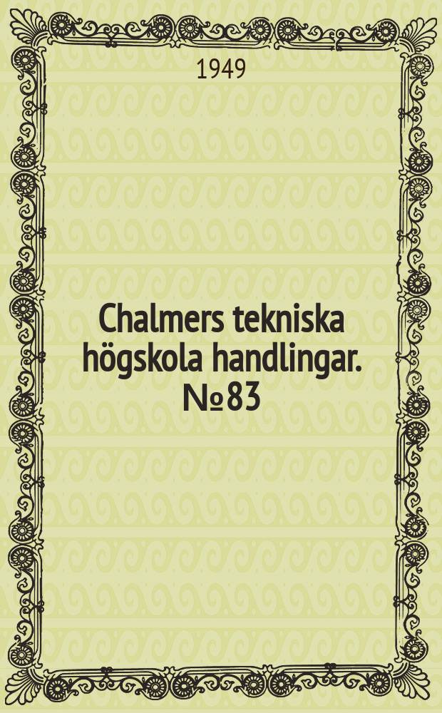 Chalmers tekniska högskola handlingar. № 83 : Ionospheric effects of solar flares. Preliminary reports. № 1