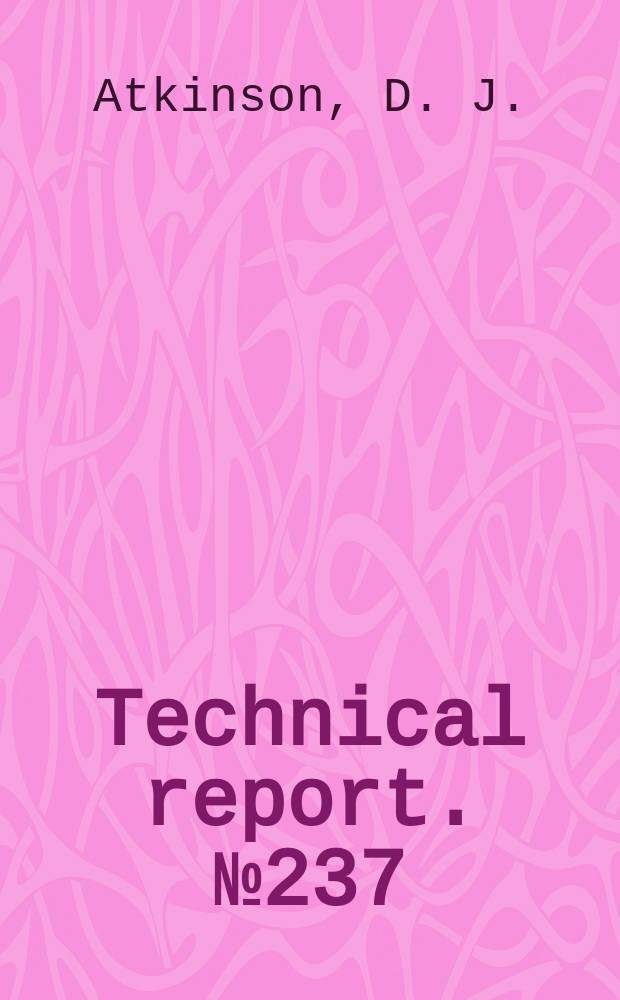Technical report. №237 : Artificial intelligence for monitoring and diagnosis...