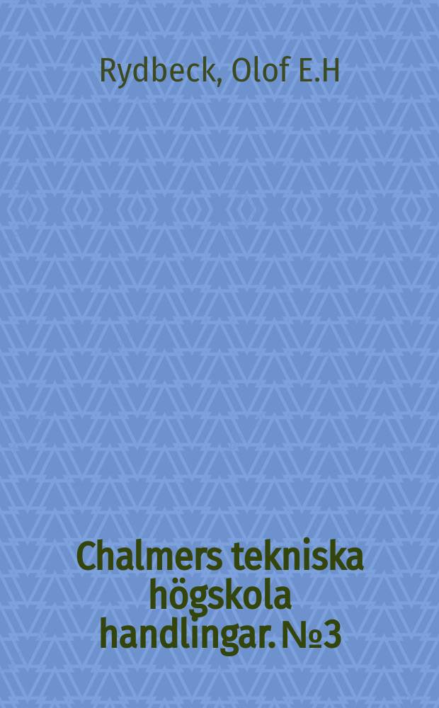 Chalmers tekniska högskola handlingar. № 3 : A Theoretical survey of the possibilities of determining the distribution of the free electrons in the upper atmosphere