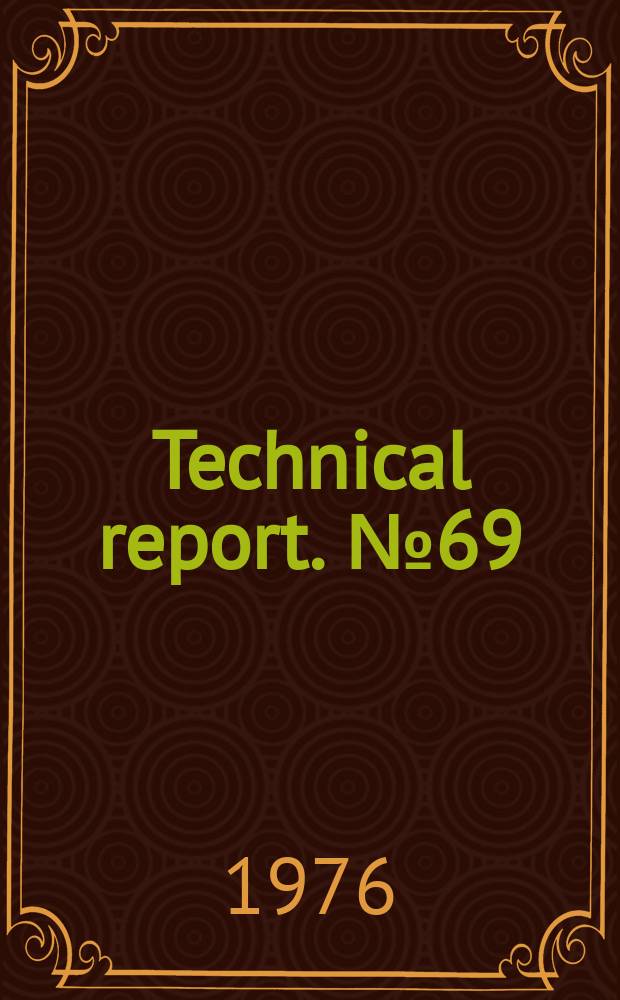 Technical report. №69 : Design and characterization of MIS devices