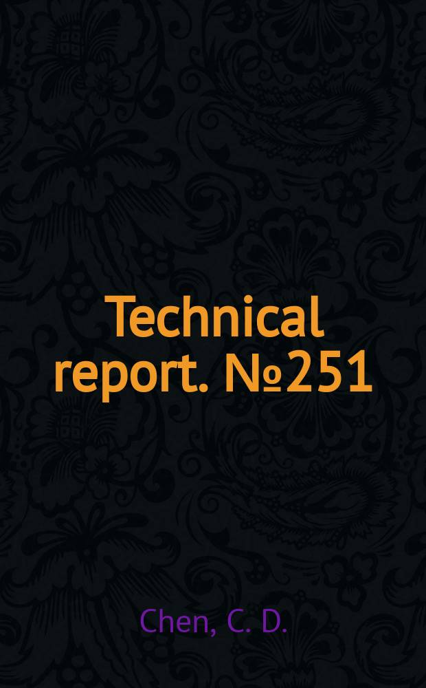 Technical report. №251 : Dynamics of vortices and charges...