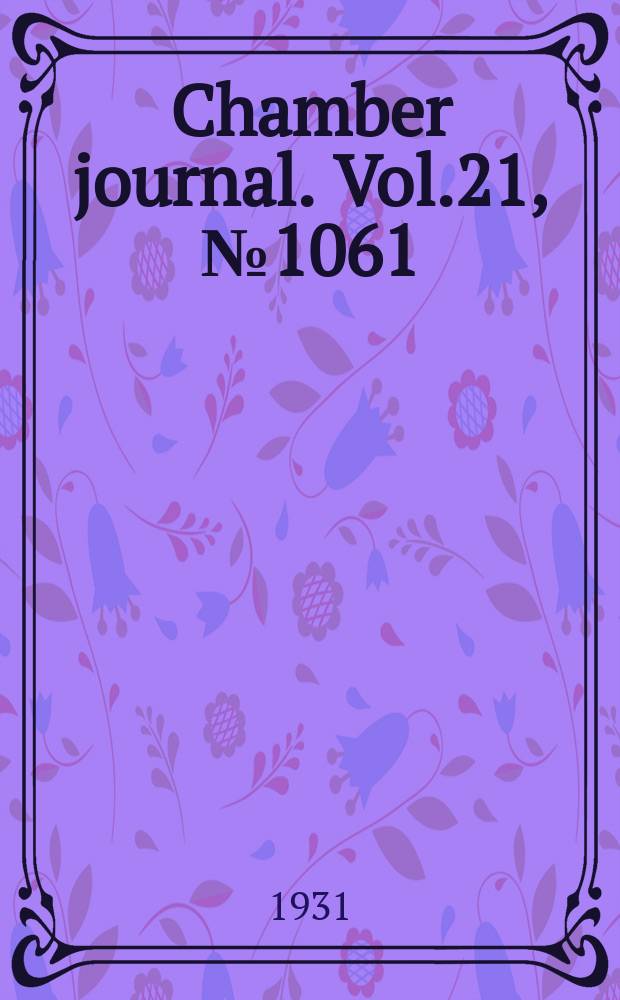 Chamber journal. Vol.21, №1061