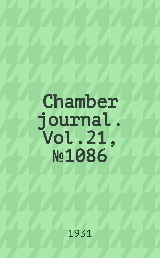 Chamber journal. Vol.21, №1086