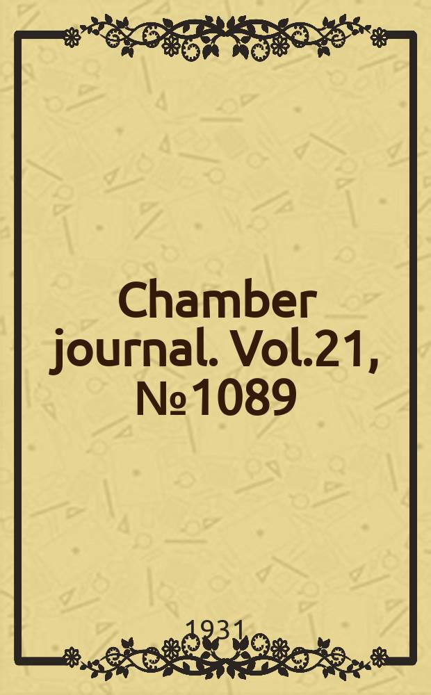 Chamber journal. Vol.21, №1089