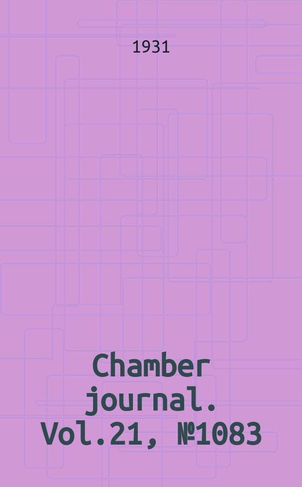 Chamber journal. Vol.21, №1083