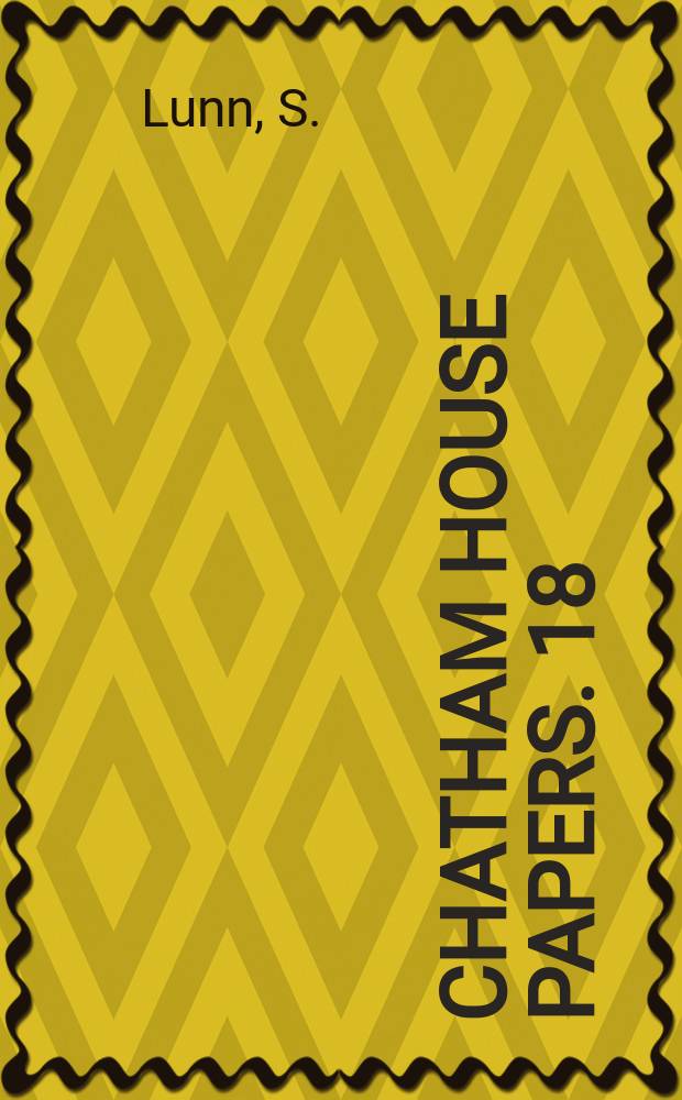 Chatham House papers. 18 : Burden - sharing in NATO