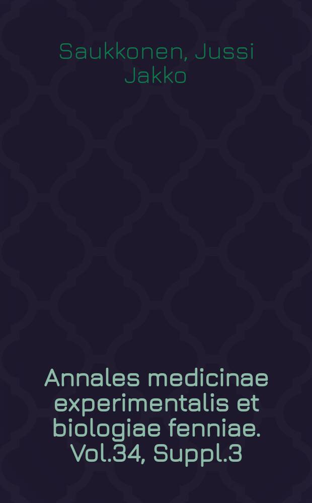 Annales medicinae experimentalis et biologiae fenniae. Vol.34, Suppl.3 : Über das Vorkommen von freien Nucleotiden in ruhenden und wachsenden Geweben