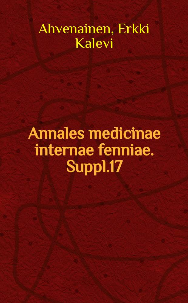 Annales medicinae internae fenniae. Suppl.17 : Neonatal Pneumonia