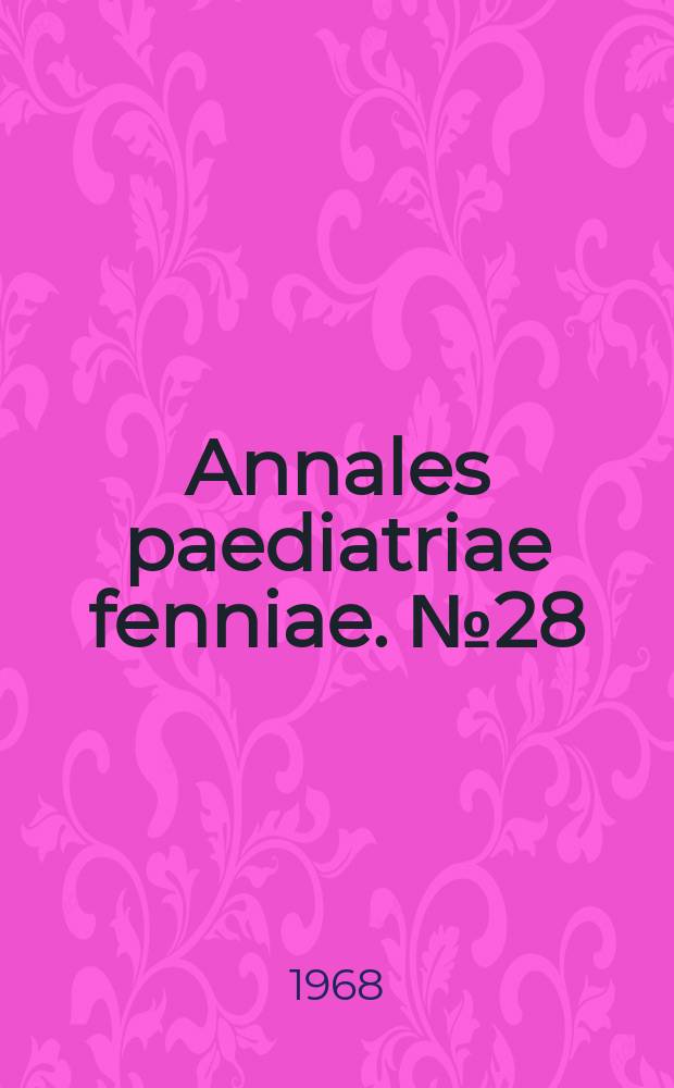 Annales paediatriae fenniae. №28 : Endemic Goitre in Finland in the light of thyroids of newborn in 1962-1965