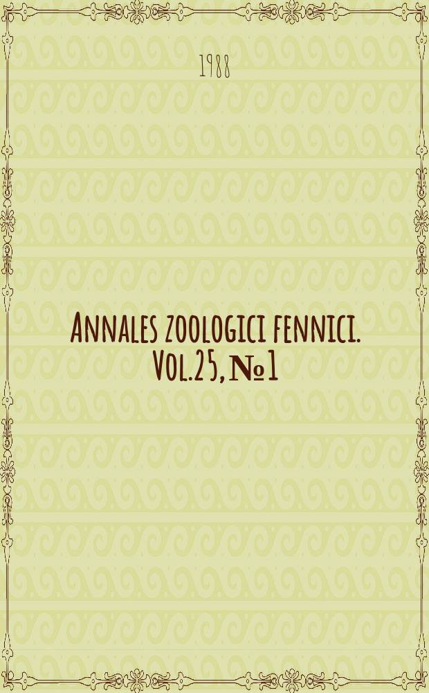 Annales zoologici fennici. Vol.25, №1 : Ecological significance of spatial and temporal variability