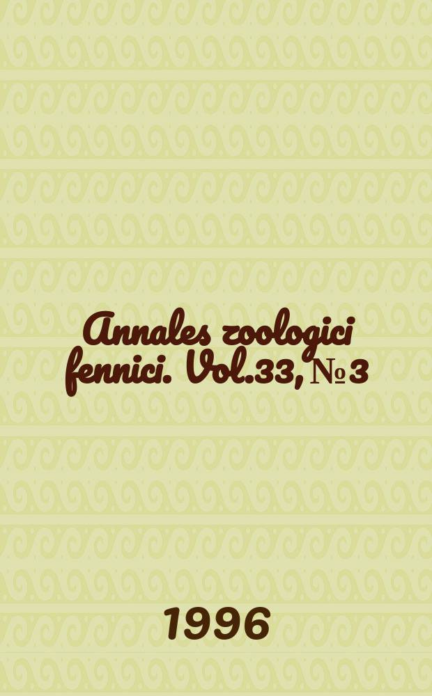 Annales zoologici fennici. Vol.33, №3/4 : International pereid fish symposium (2; 1995; Vaasa). PERCI S-II