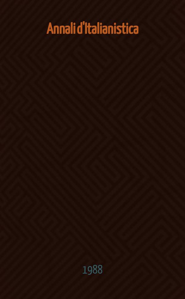 Annali d'Italianistica : AdI. Vol.6 : Film and literature