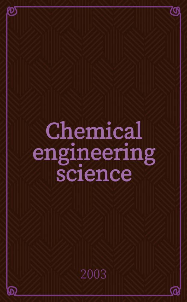 Chemical engineering science : Génie chimique. Vol.58, №10