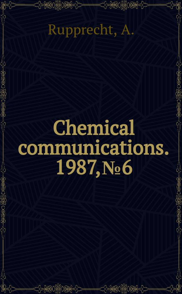 Chemical communications. 1987, №6 : A matrix formalism for Raman optical ...