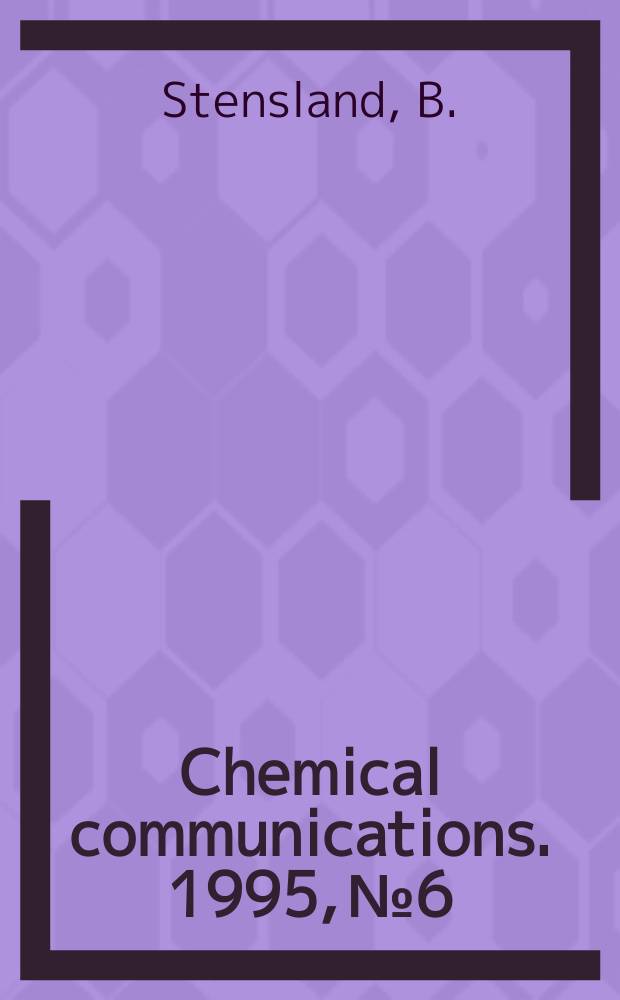 Chemical communications. 1995, №6 : On the conformation of dopamine ...