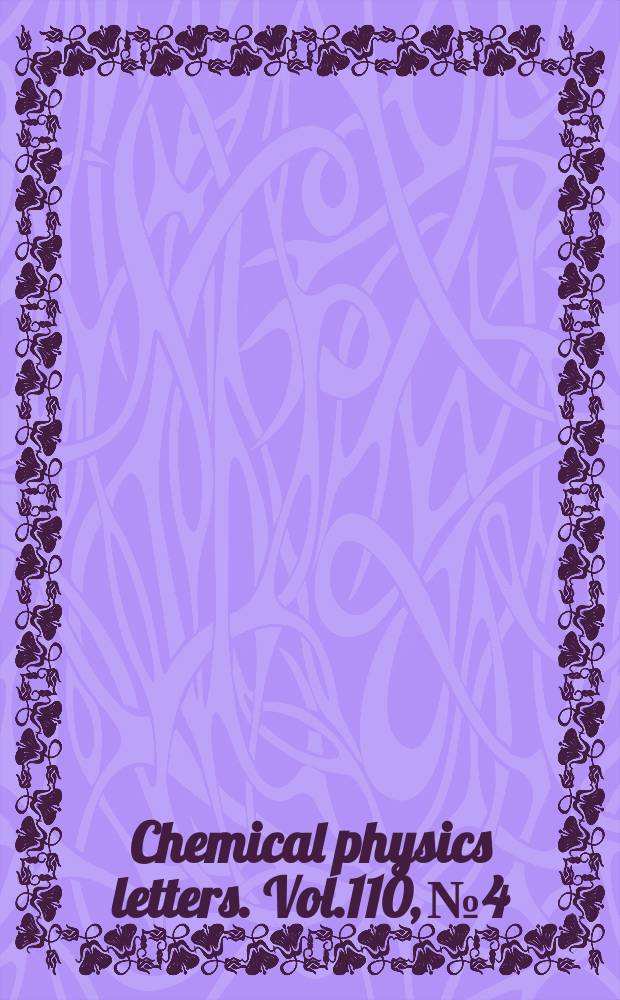 Chemical physics letters. Vol.110, №4