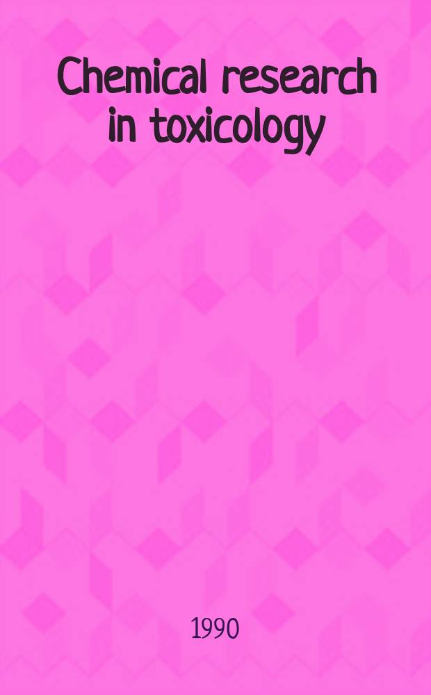 Chemical research in toxicology