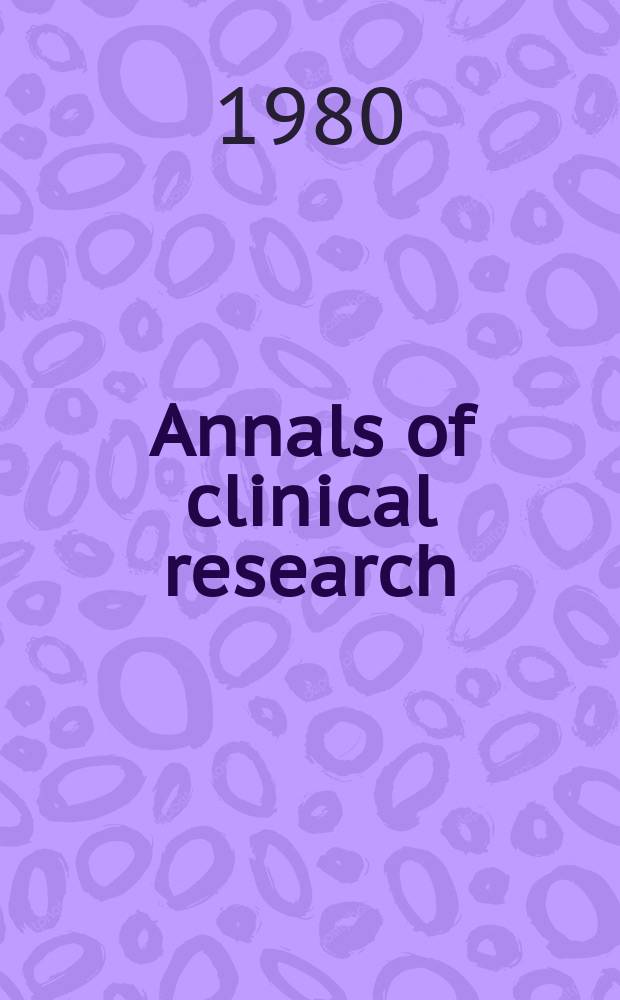 Annals of clinical research : Publ. the Finnish medical soc. Duodecim. Vol.12, №5 : Hormone receptors in clinical medicine