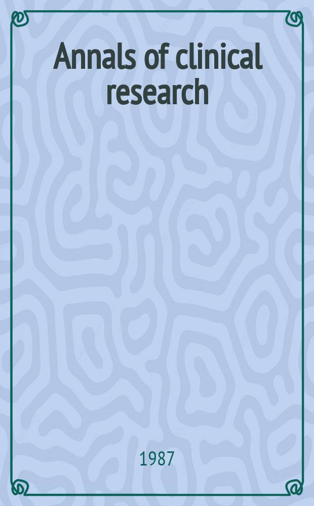 Annals of clinical research : Publ. the Finnish medical soc. Duodecim. Vol.19, №4 : Special issue on immunodeficiencies