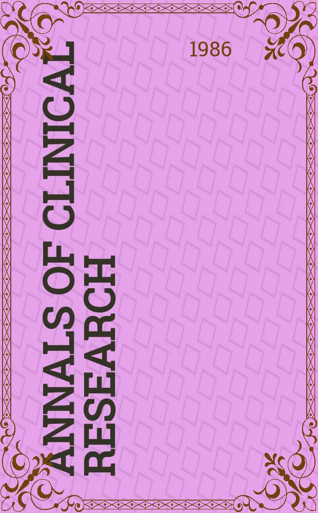 Annals of clinical research : Publ. the Finnish medical soc. Duodecim. Vol.18, №5/6 : Recombinant DNA in clinical medicine