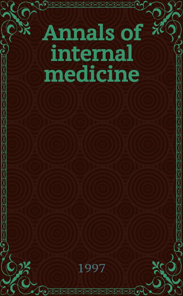 Annals of internal medicine : Publ. by the Amer. college of physicians. Vol.127 №8, Pt.2 : Measuring quality, outcomes and cost of care using large databases