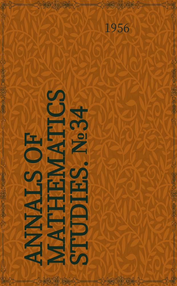 Annals of mathematics studies. №34 : Automata studies