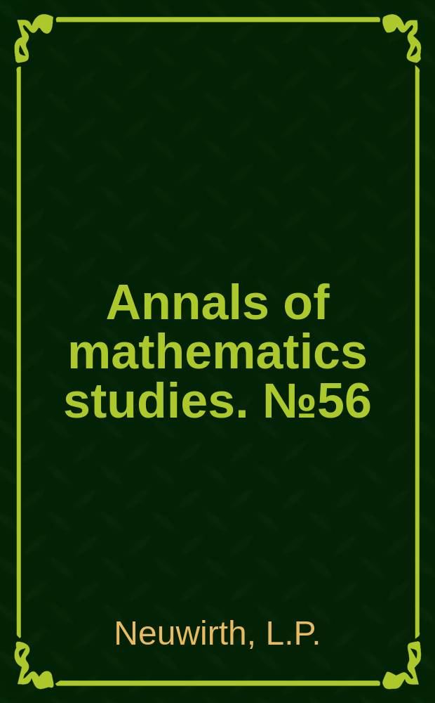 Annals of mathematics studies. №56 : Knot groups