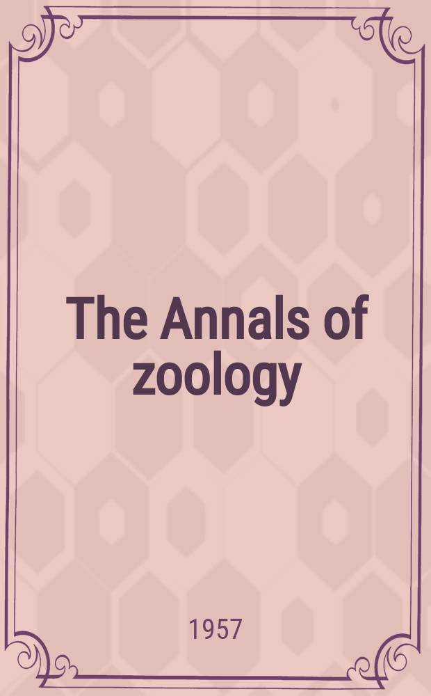 The Annals of zoology : Publ. by the Academy of zoology. Vol.2, №1 : Heterosaccus indicus, sp. nov.,a rhizocephalan parasite of the crab, Portunus pelagicus (L.)