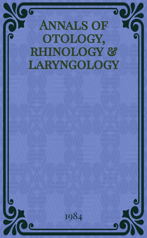 Annals of otology, rhinology & laryngology : Type II collagen autoimmunity of the cochlea