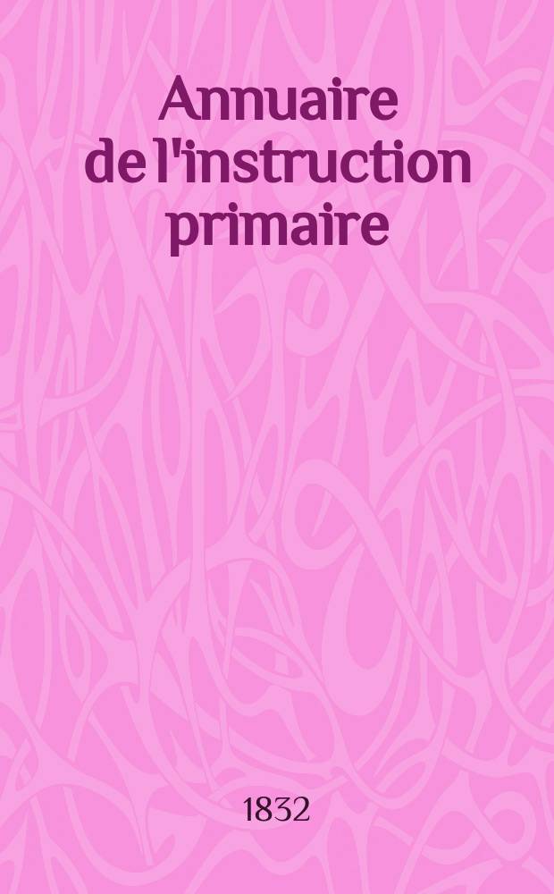 Annuaire de l'instruction primaire