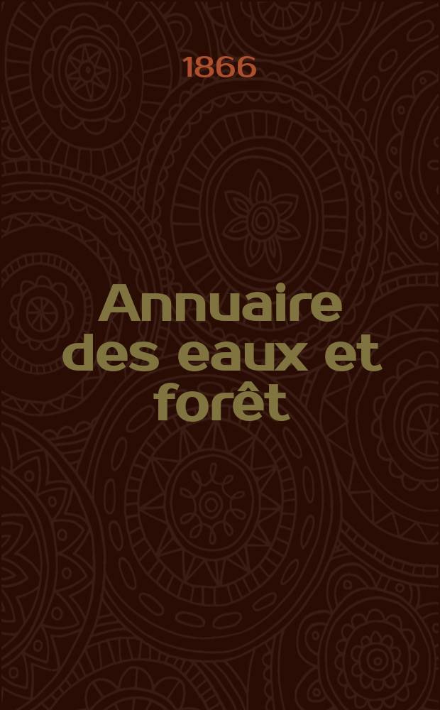 Annuaire des eaux et forêt