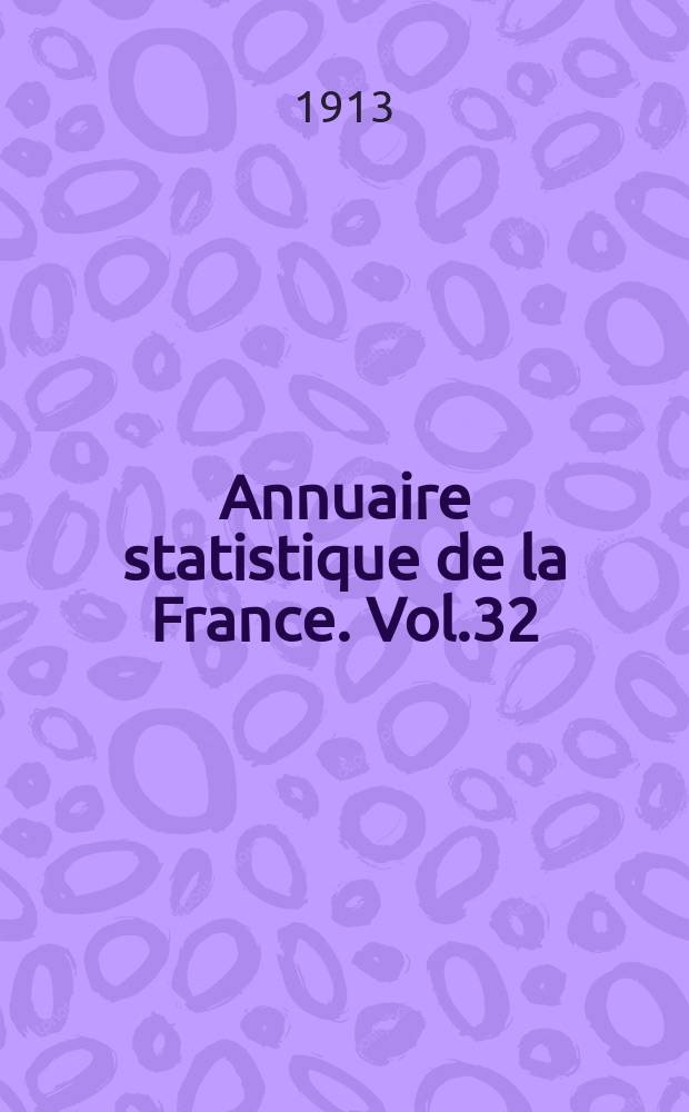 Annuaire statistique de la France. Vol.32 : 1912