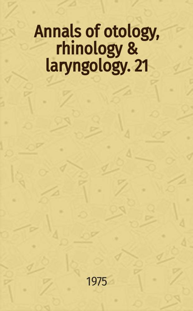 Annals of otology, rhinology & laryngology. 21 : Temporal bone histopathological findings in trisomy 13 syndrome