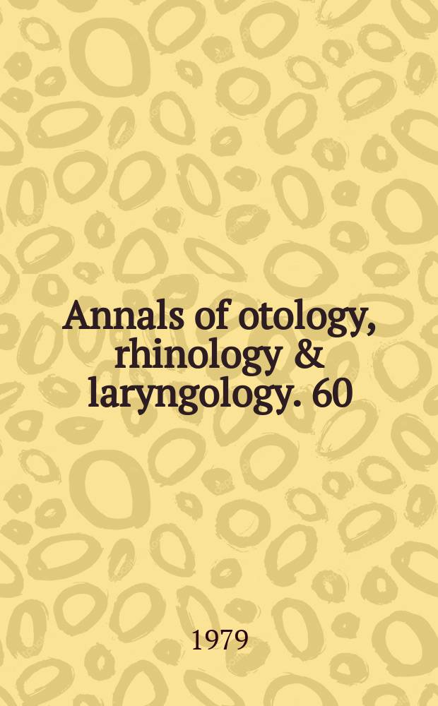 Annals of otology, rhinology & laryngology. 60 : Otitis media and child development