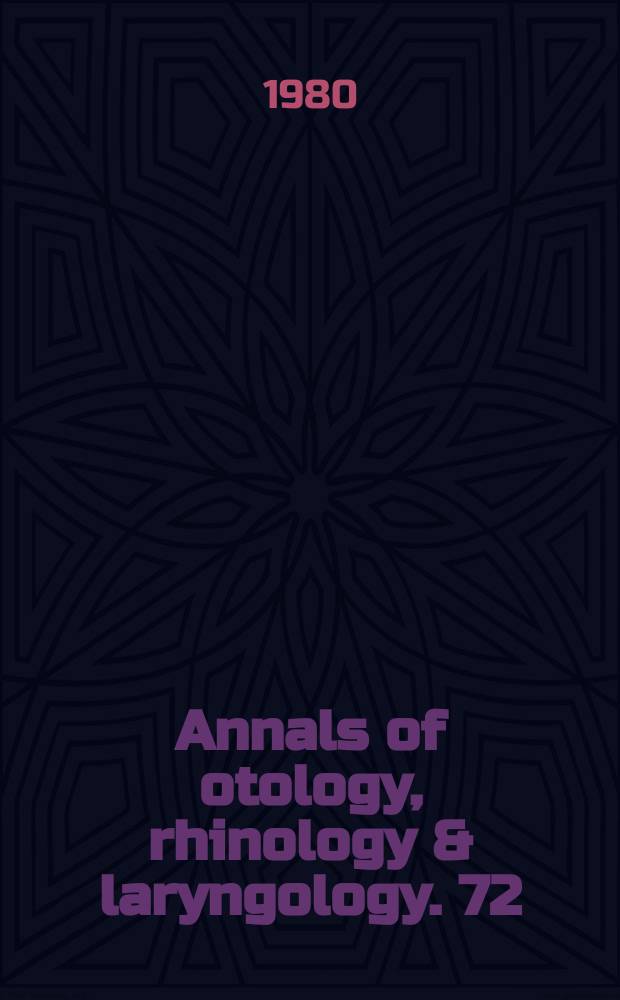 Annals of otology, rhinology & laryngology. 72 : Thyroid disease