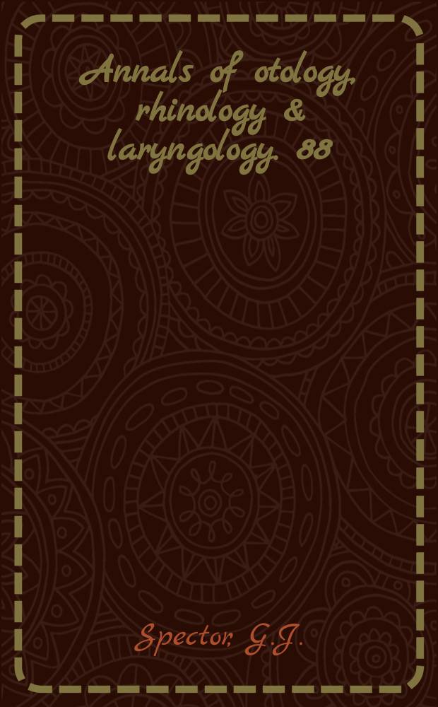 Annals of otology, rhinology & laryngology. 88 : Development of the hypotympanum in the human...